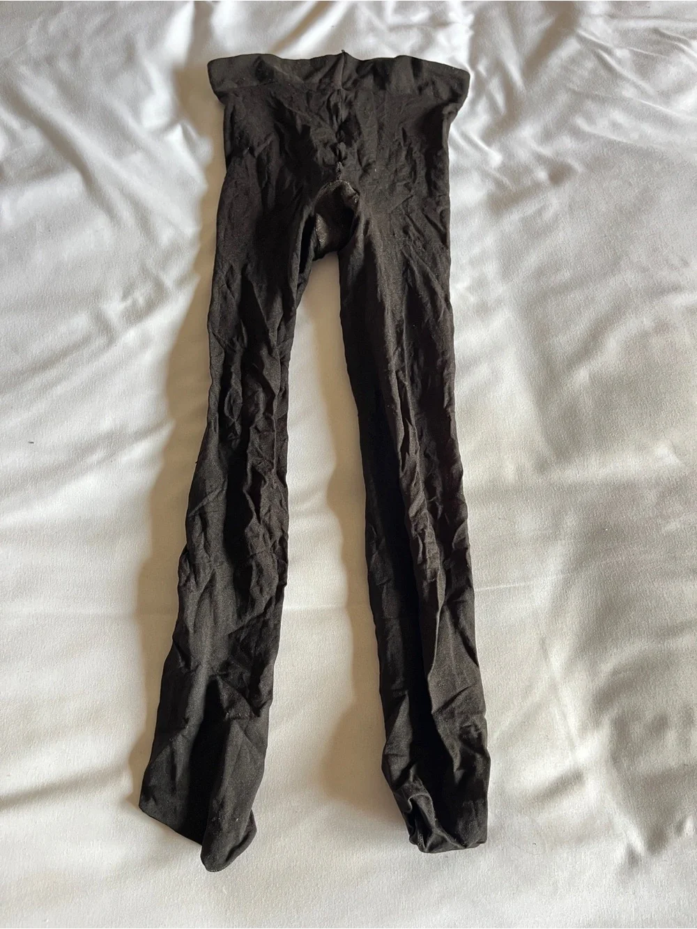 Solid Black Opaque Full Footed Tights Stockings Pantyhose Stretch